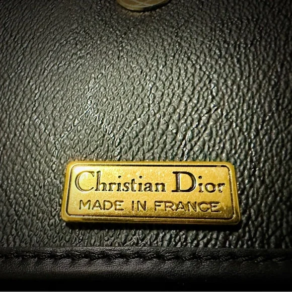 Authentic vintage Christian Dior Black Leather shoulder bag with Gold Accents - Picture 7 of 17